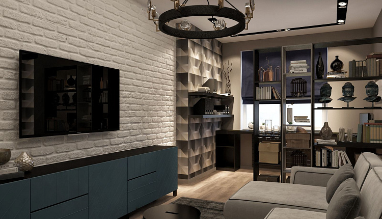 Однокомнатная квартира для молодого человека 48кв.м. от  @_iren_pochtovaya